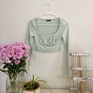 SHEIN crop top pastel green
